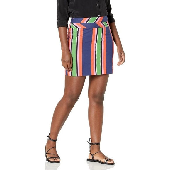 Trina Turk Free Time Mini Skirt Women's Size 4 Portofino Striped Pencil Lined - Picture 1 of 8